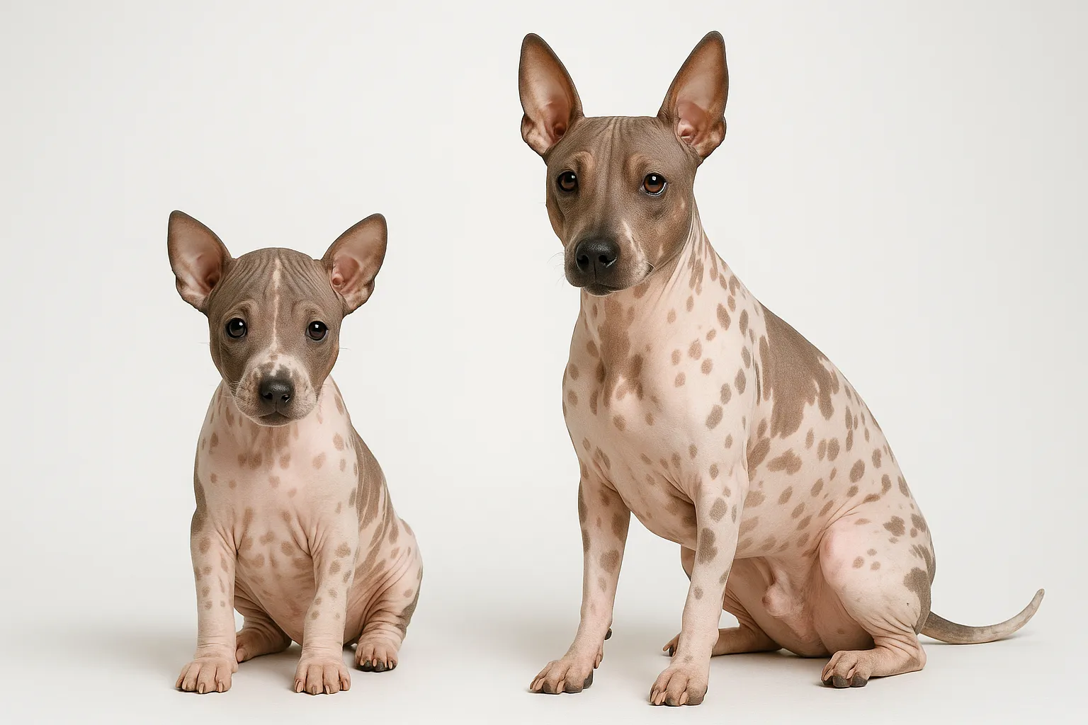 American Hairless Terrier puppy and adult — breed longevity visual