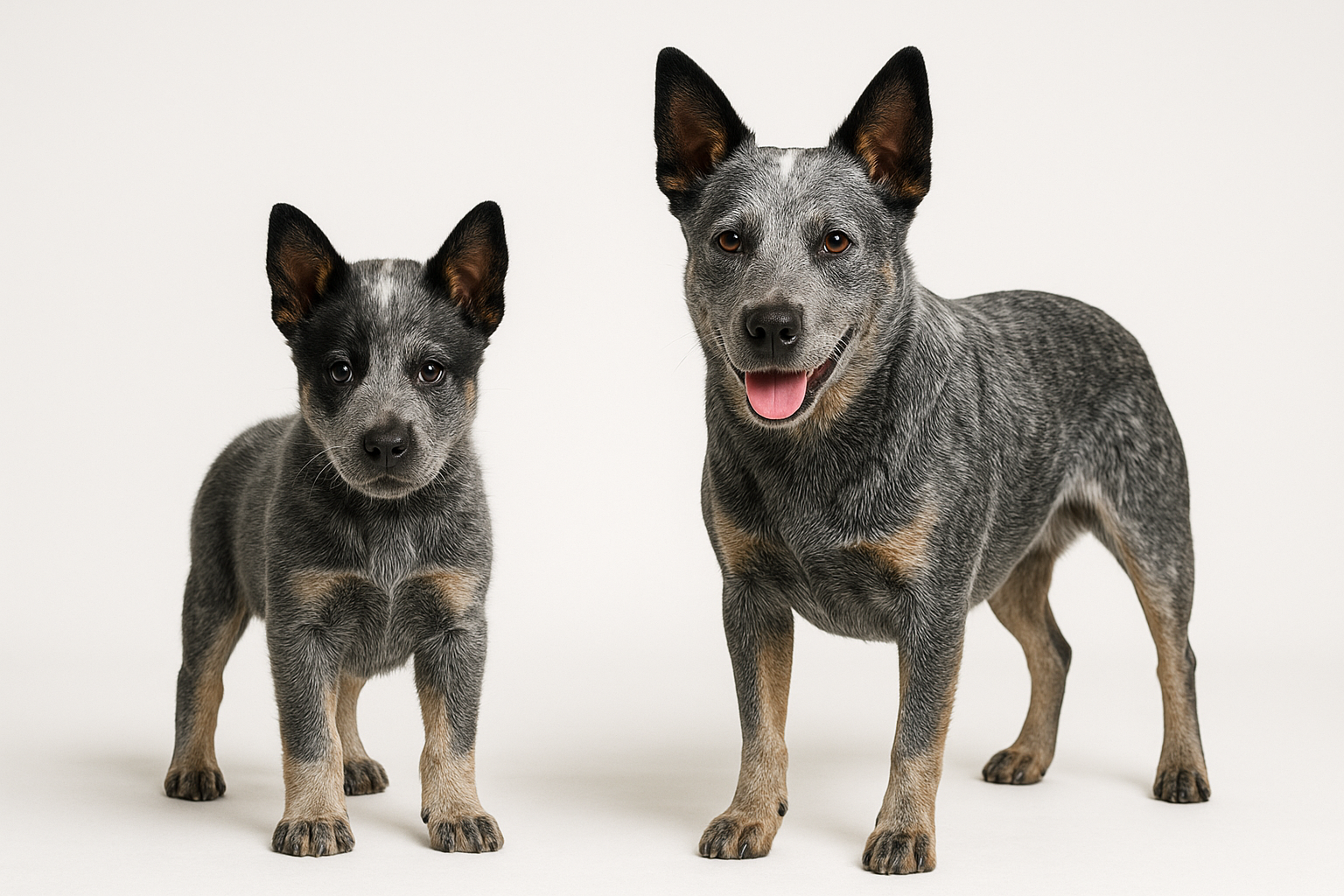 Australian Stumpy Tail Cattle Dog puppy and adult — breed longevity visual