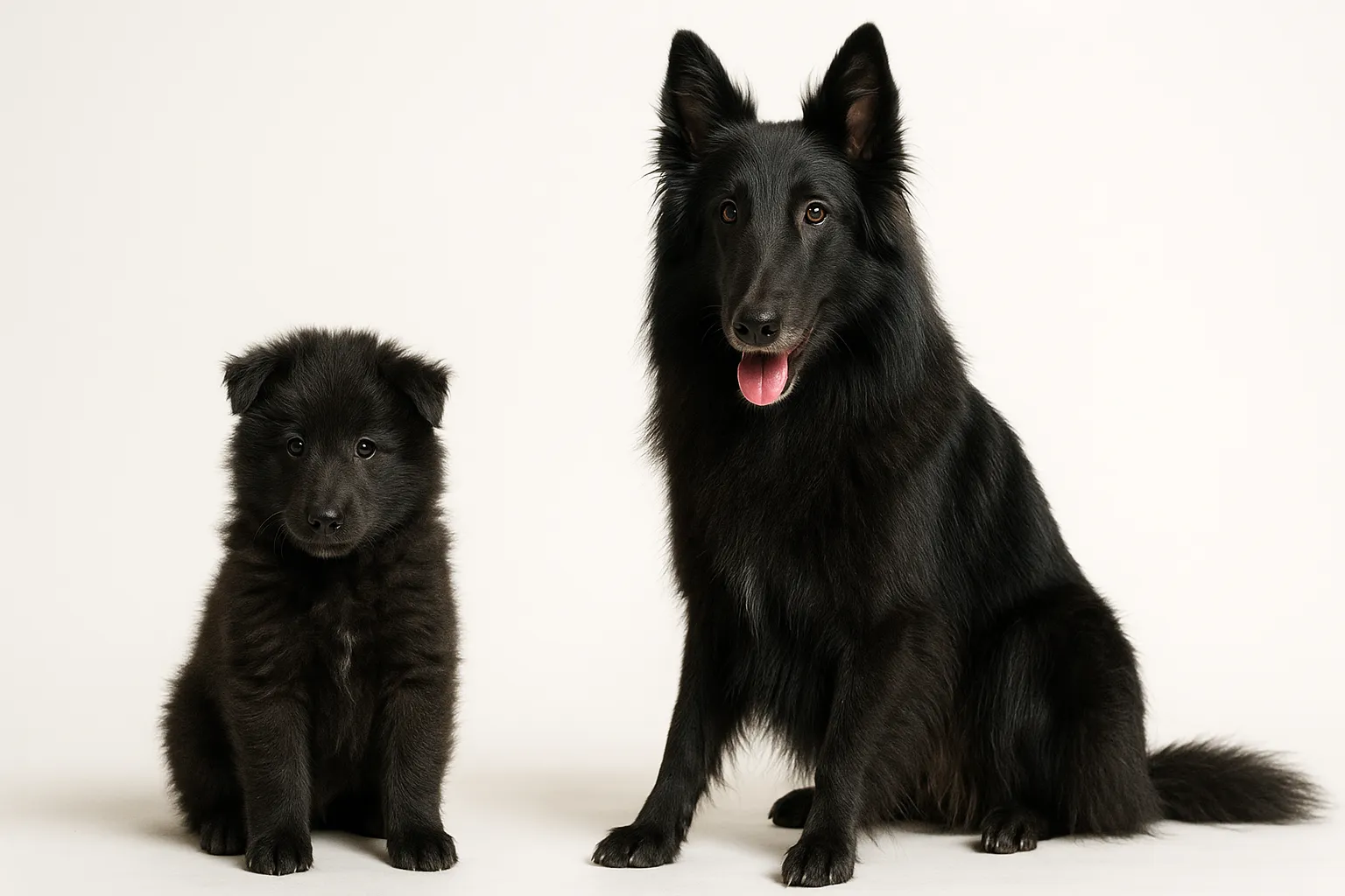Belgian Sheepdog puppy and adult — breed longevity visual