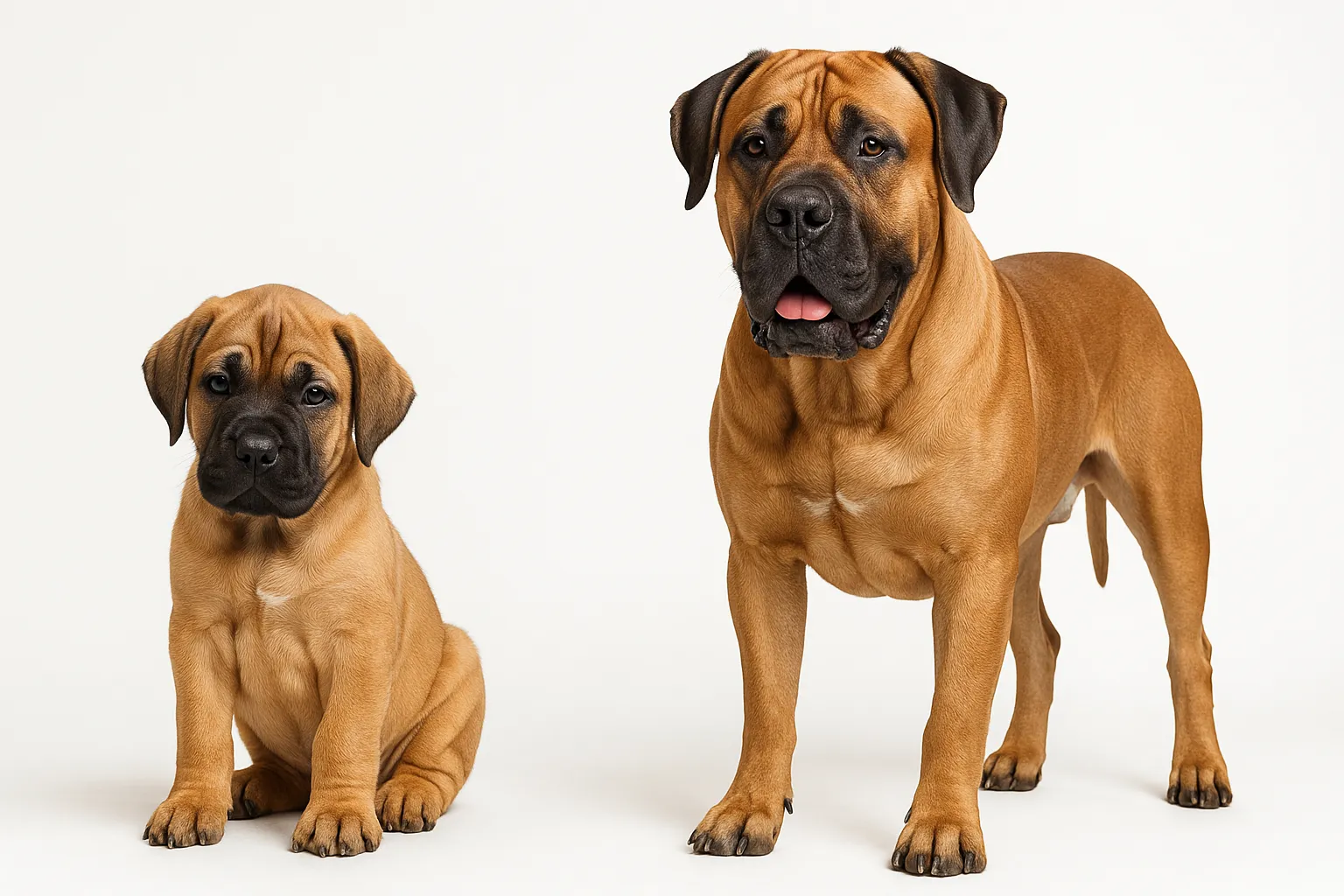 Boerboel puppy and adult — breed longevity visual