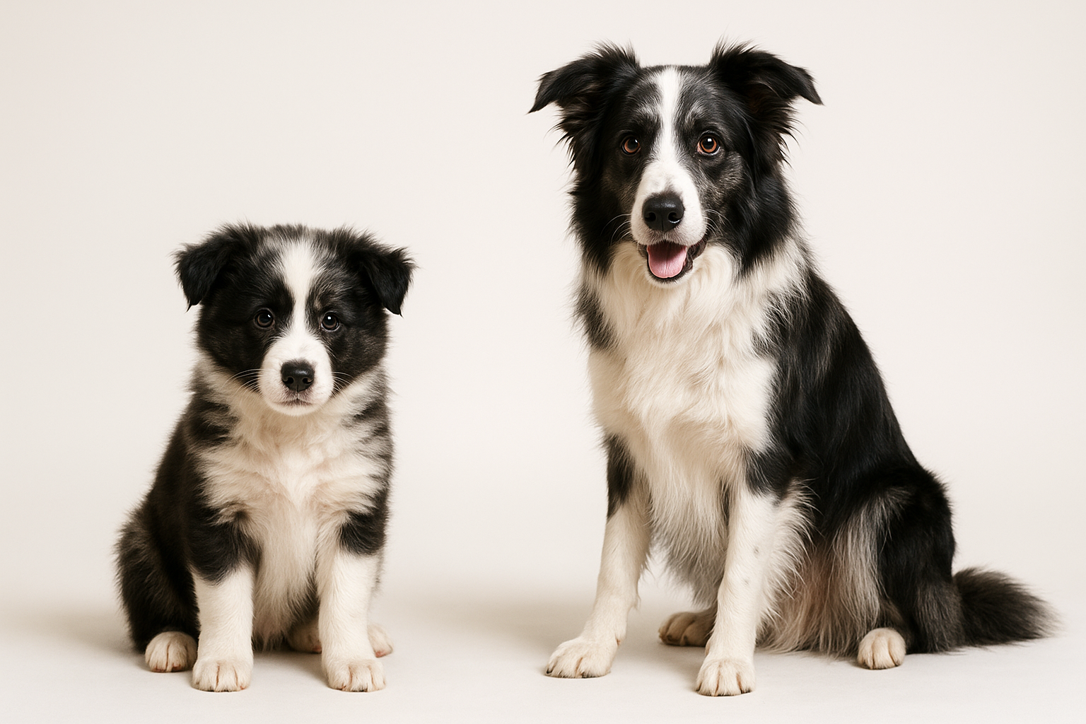 Border Aussie puppy and adult — breed longevity visual
