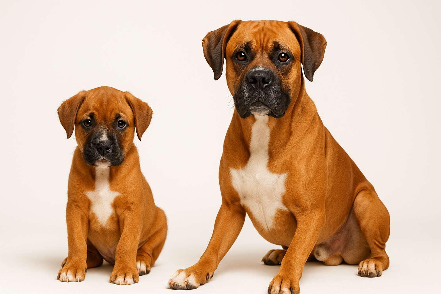 Boxador puppy and adult — breed longevity visual