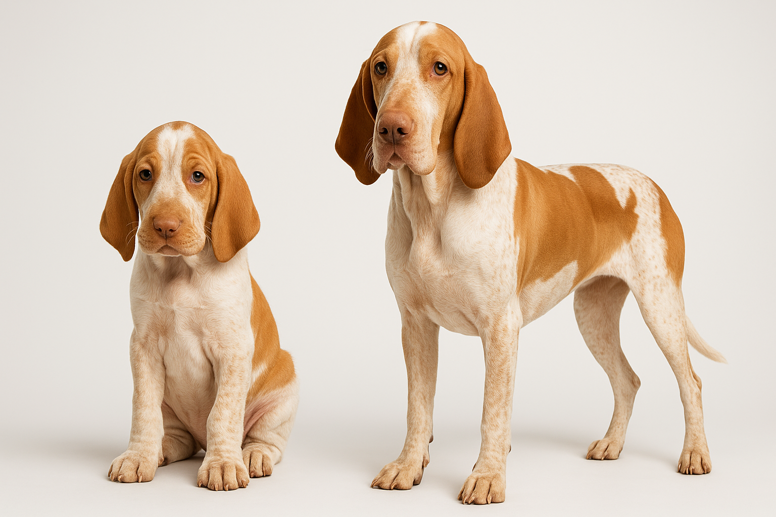 Bracco Italiano puppy and adult — breed longevity visual