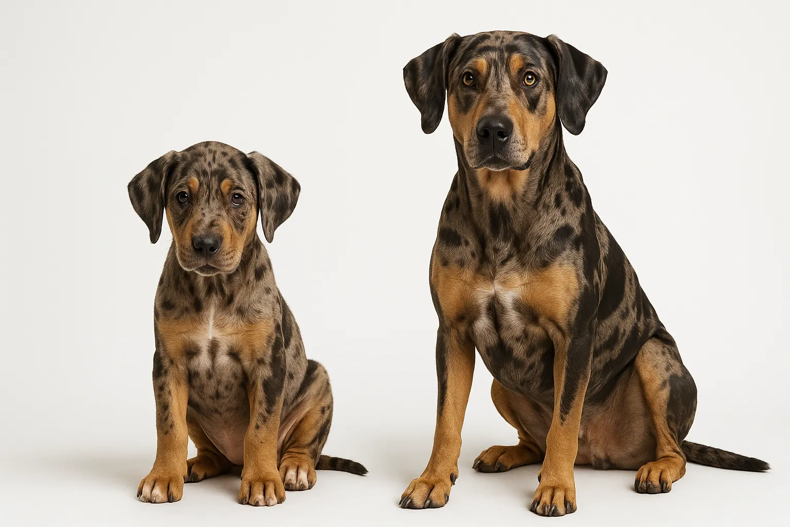 Catahoula Leopard Dog puppy and adult — breed longevity visual