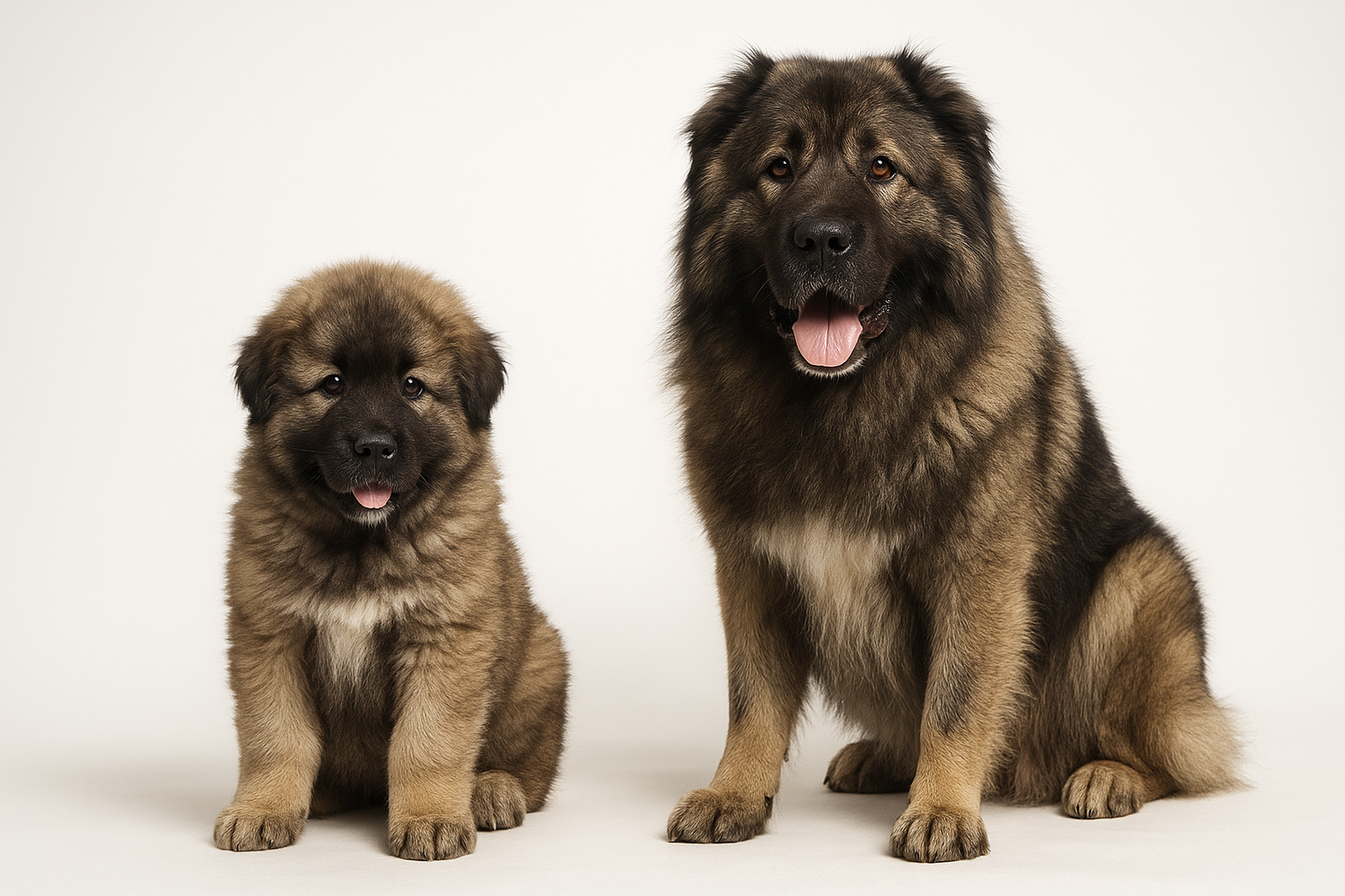 Caucasian Shepherd Dog puppy and adult — breed longevity visual