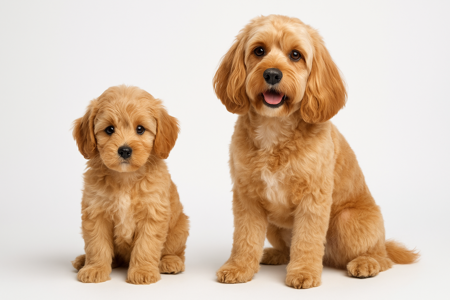 Cavapoo puppy and adult — breed longevity visual