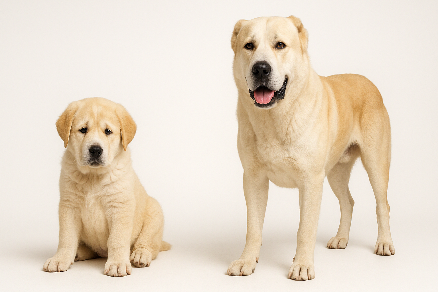 Central Asian Shepherd Dog puppy and adult — breed longevity visual