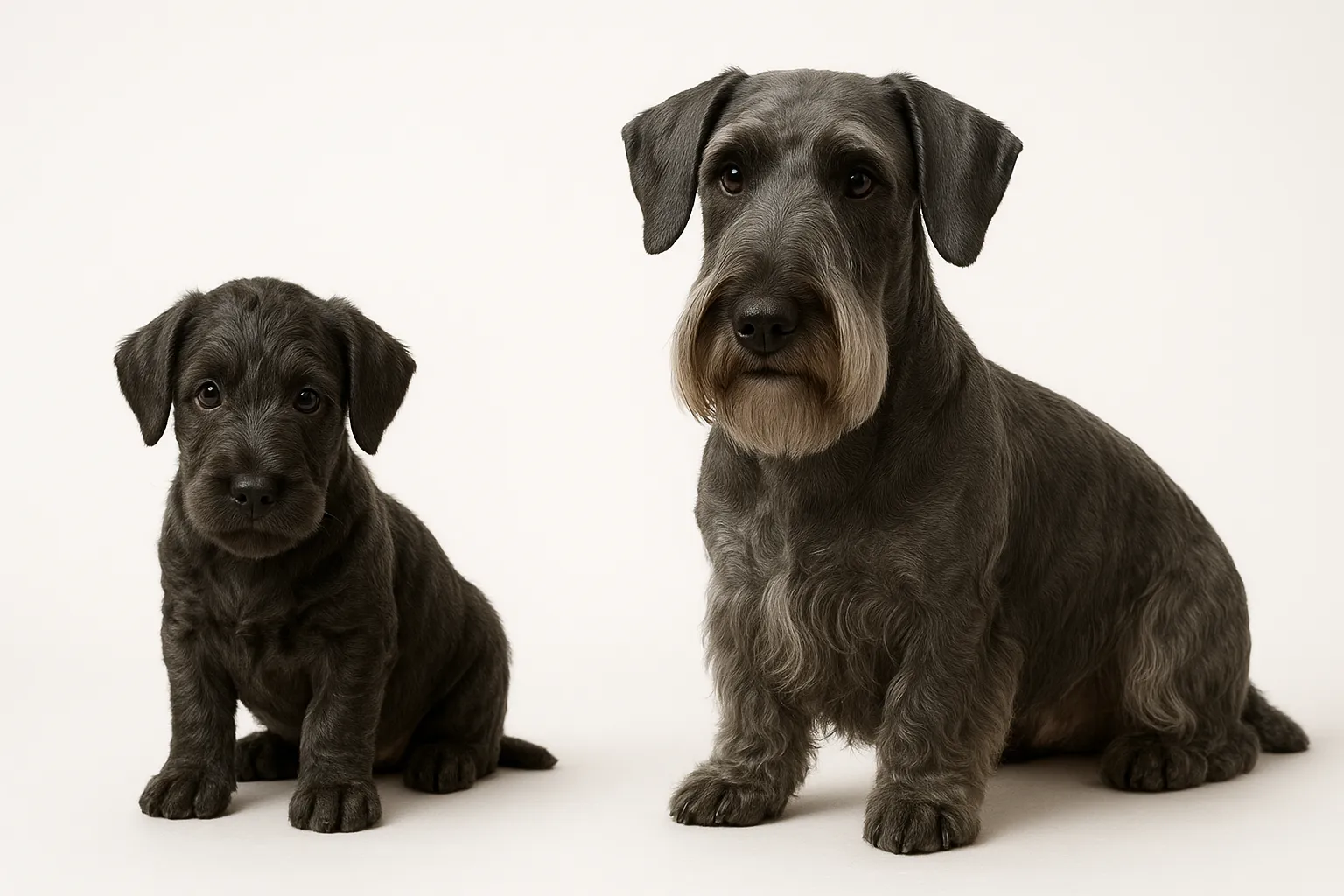 Cesky Terrier puppy and adult — breed longevity visual