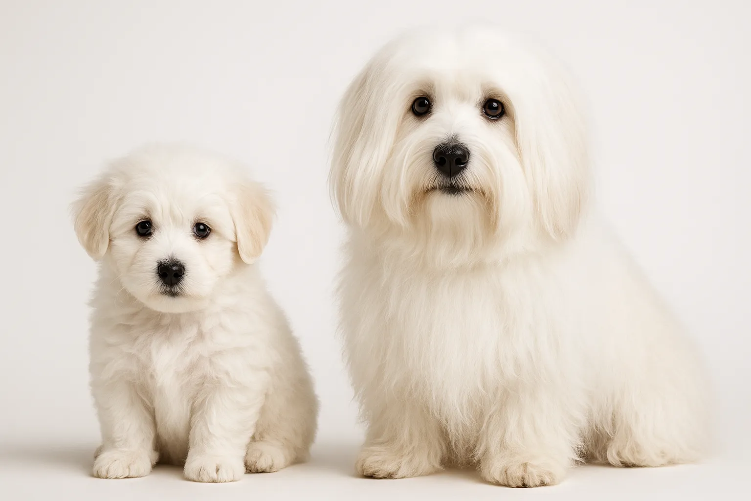 Coton de Tulear puppy and adult — breed longevity visual