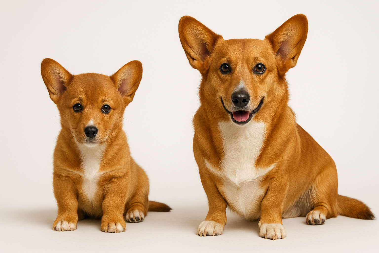 Dorgi puppy and adult — breed longevity visual