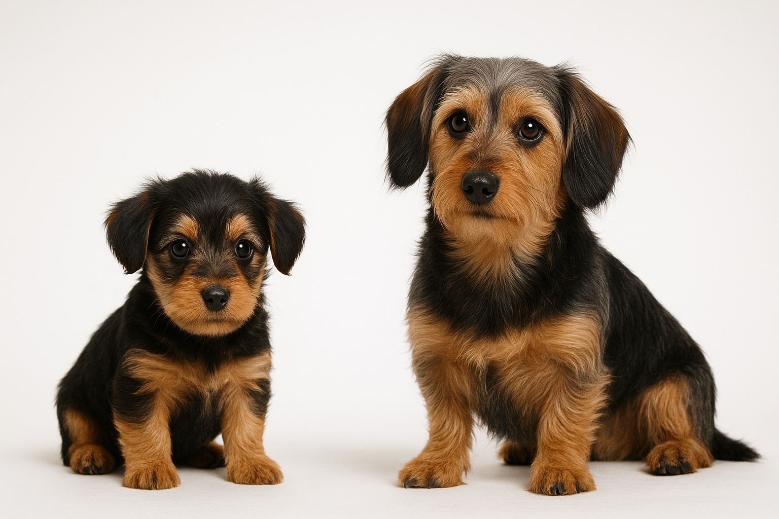 Dorkie puppy and adult — breed longevity visual