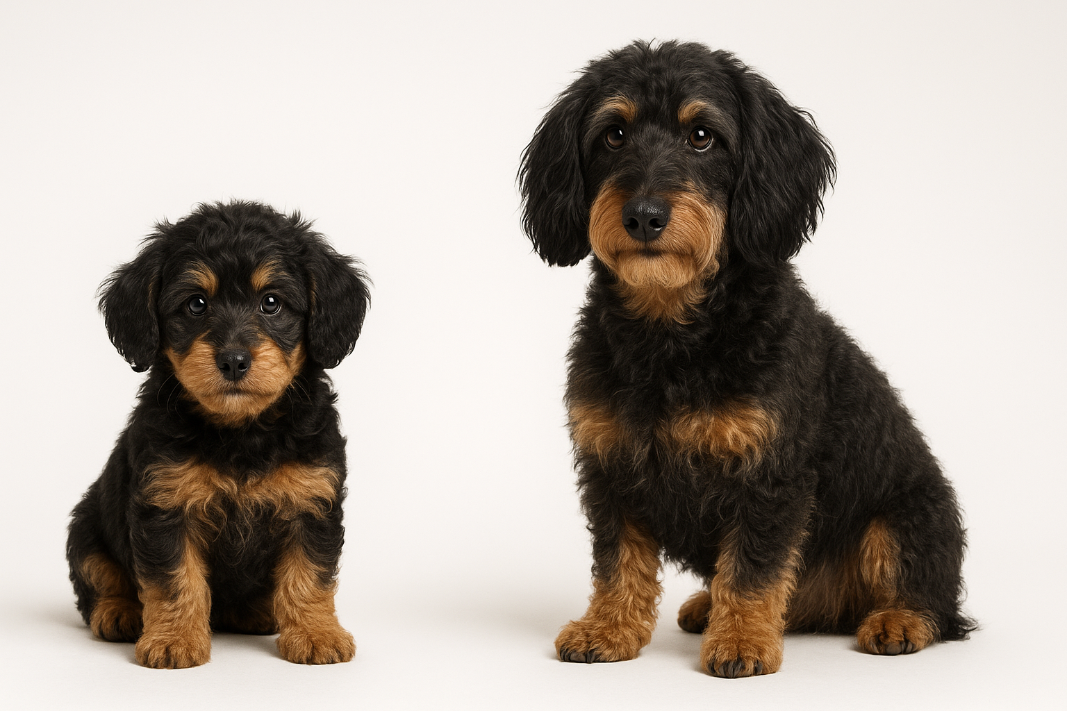 Doxiepoo puppy and adult — breed longevity visual