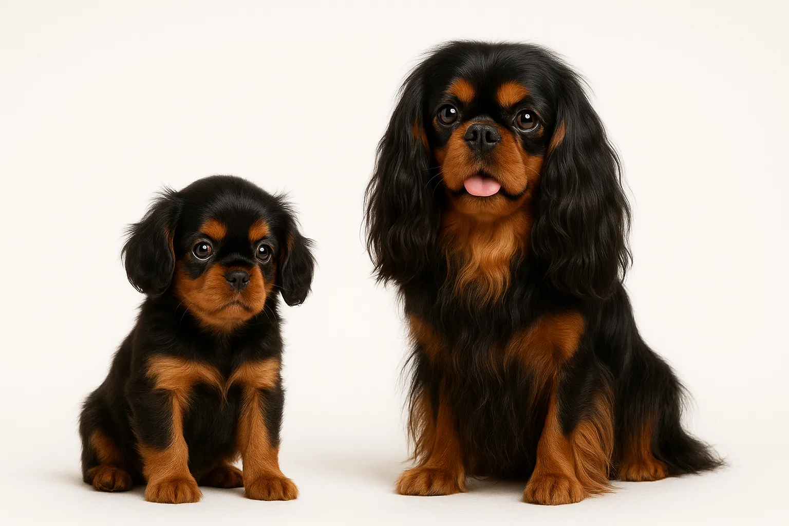 English Toy Spaniel puppy and adult — breed longevity visual