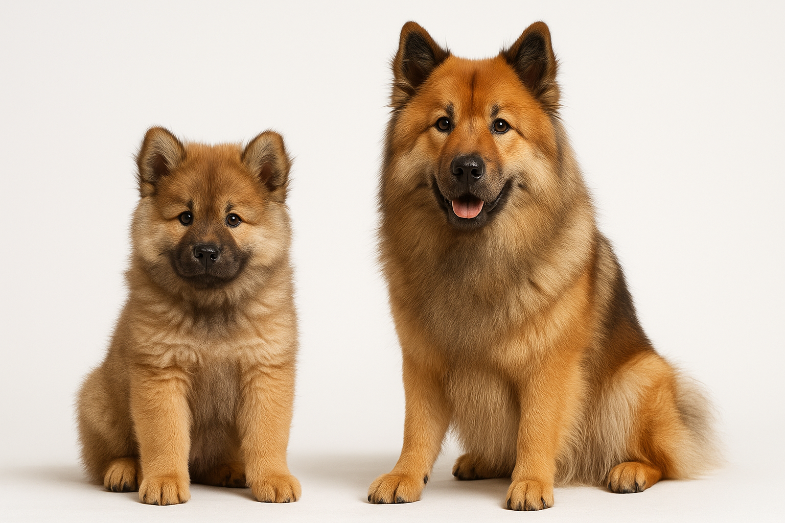 Eurasier puppy and adult — breed longevity visual