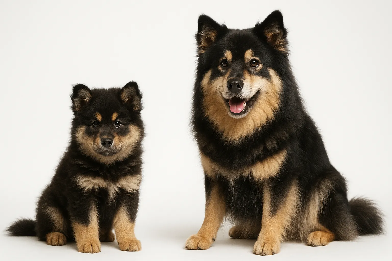 Finnish Lapphund puppy and adult — breed longevity visual