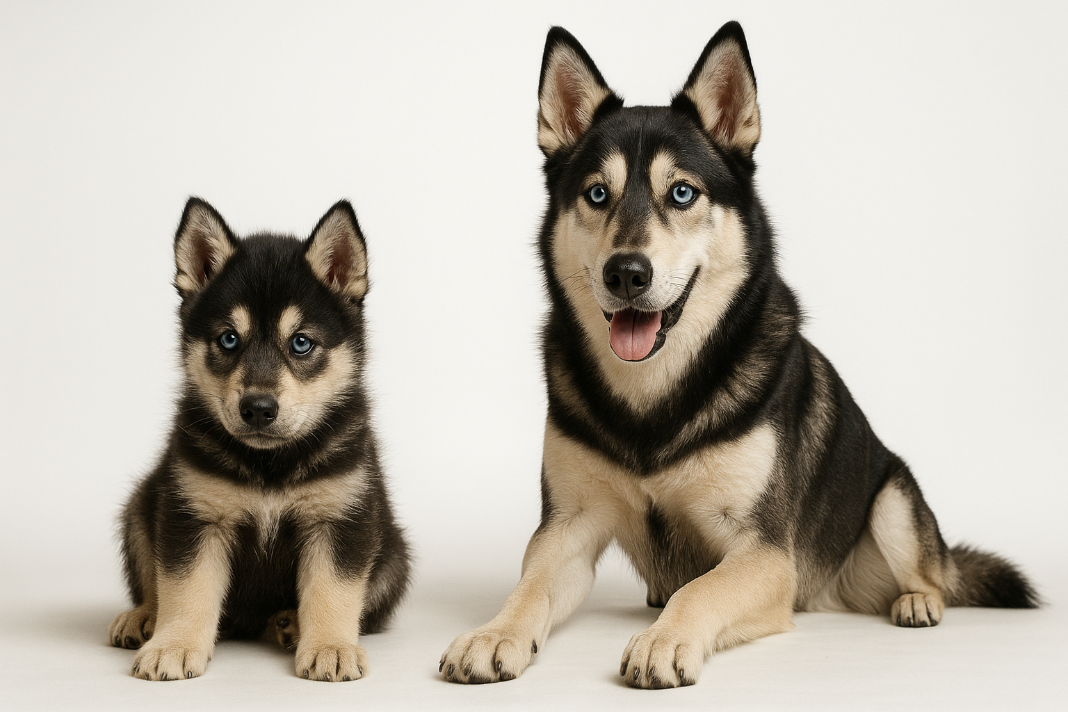Gerberian Shepsky puppy and adult — breed longevity visual