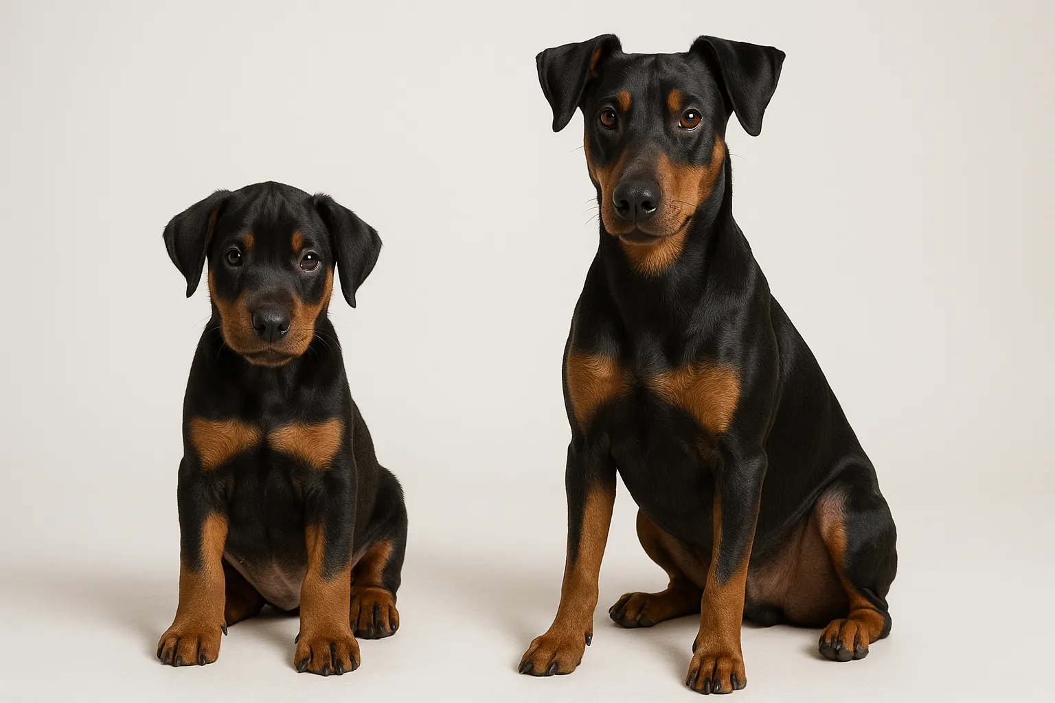 German Pinscher puppy and adult — breed longevity visual