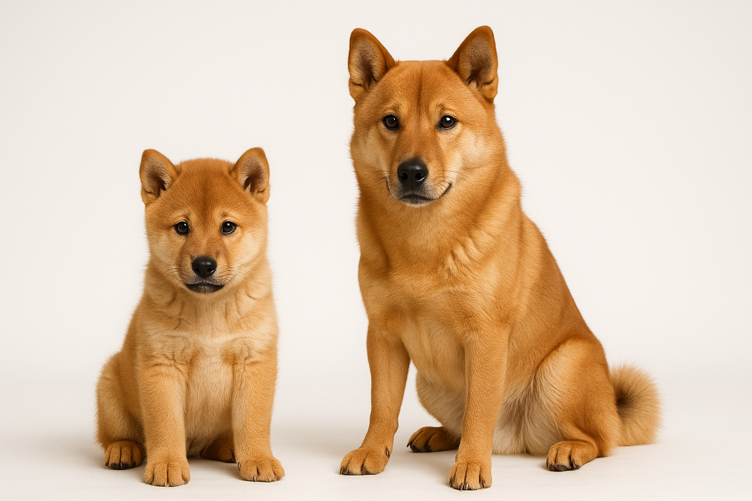 Hokkaido puppy and adult — breed longevity visual