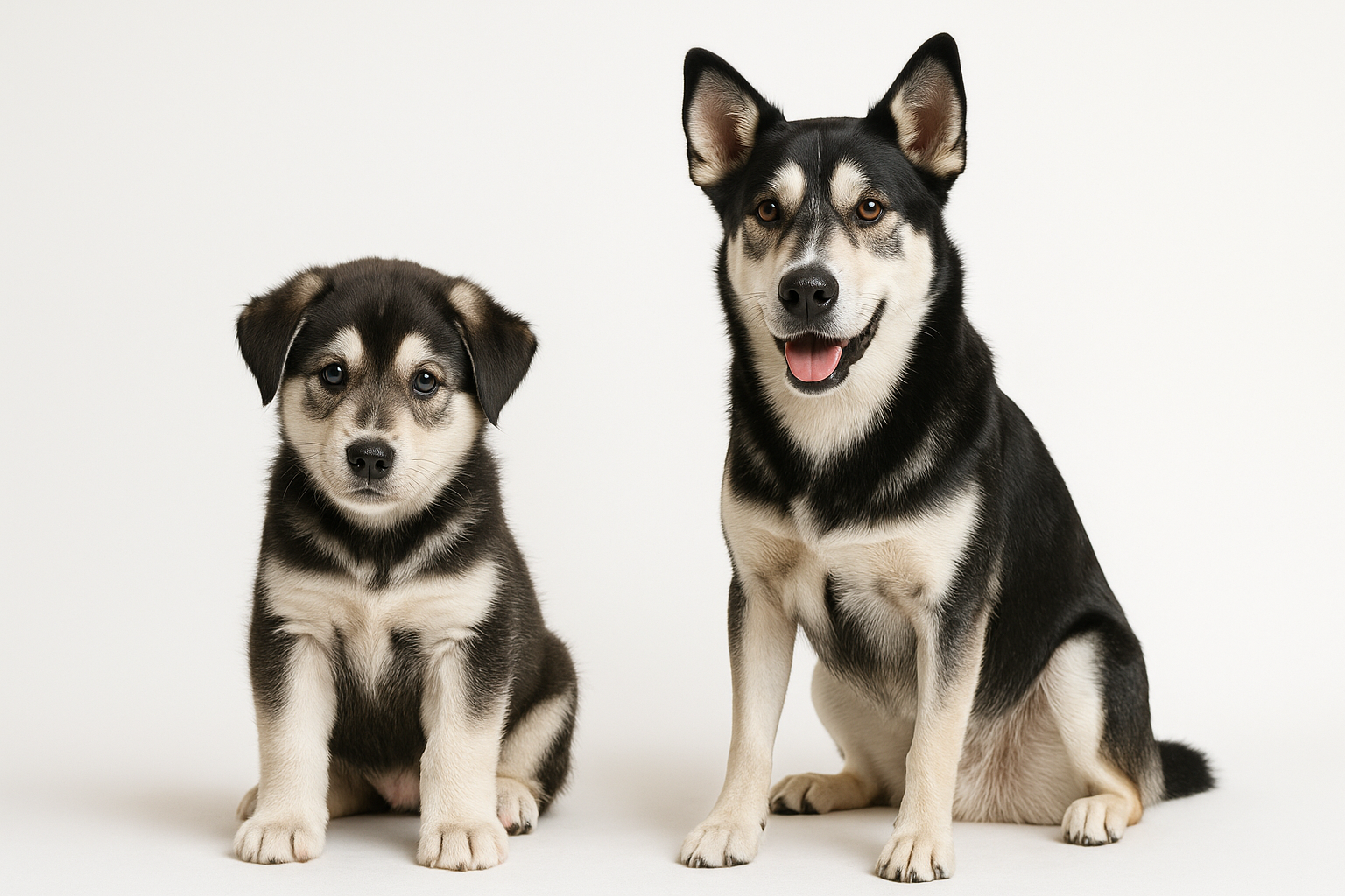 Huskador puppy and adult — breed longevity visual