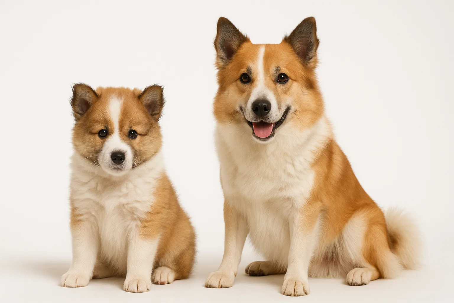 Icelandic Sheepdog puppy and adult — breed longevity visual