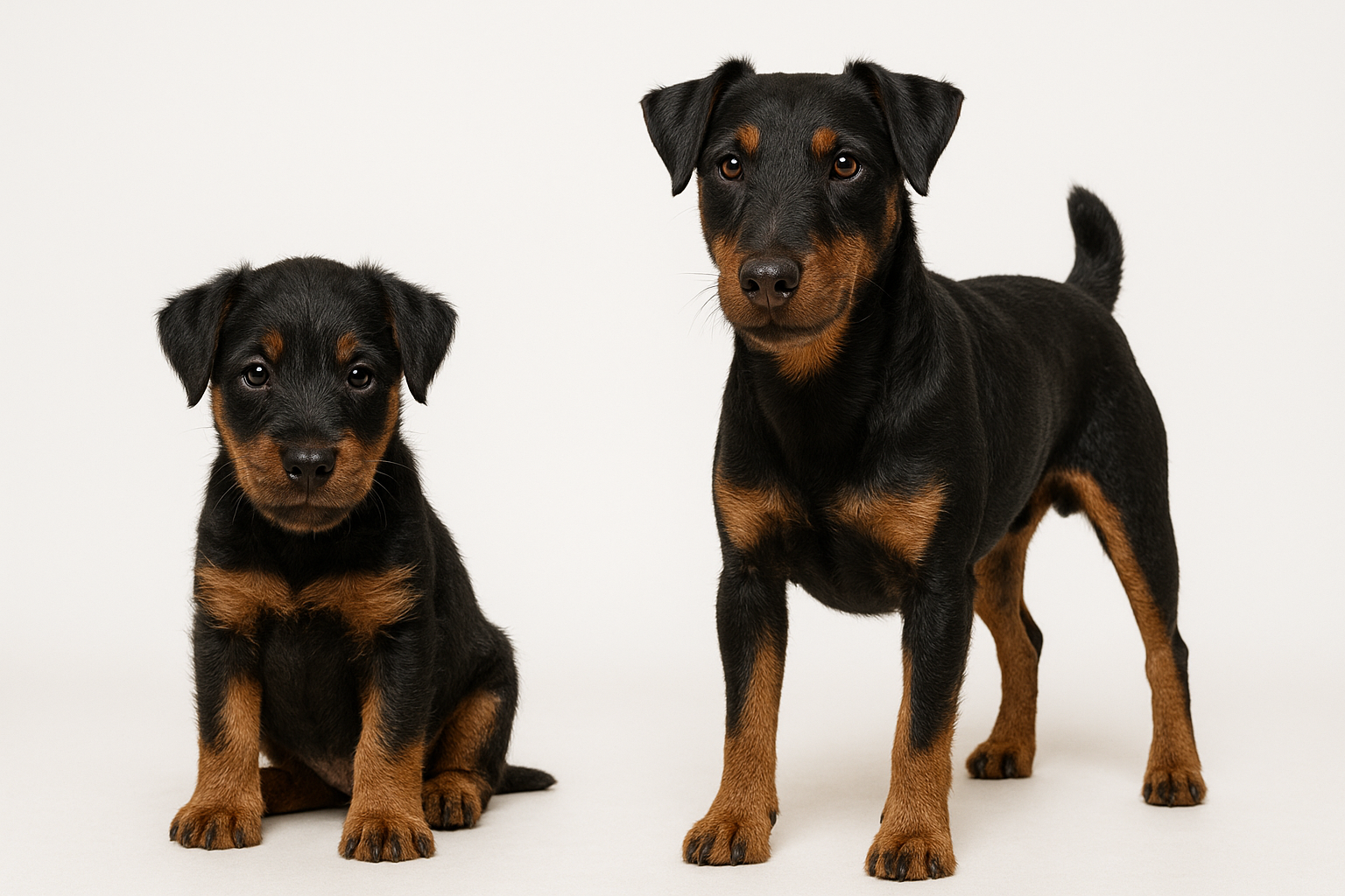 Jagdterrier puppy and adult — breed longevity visual