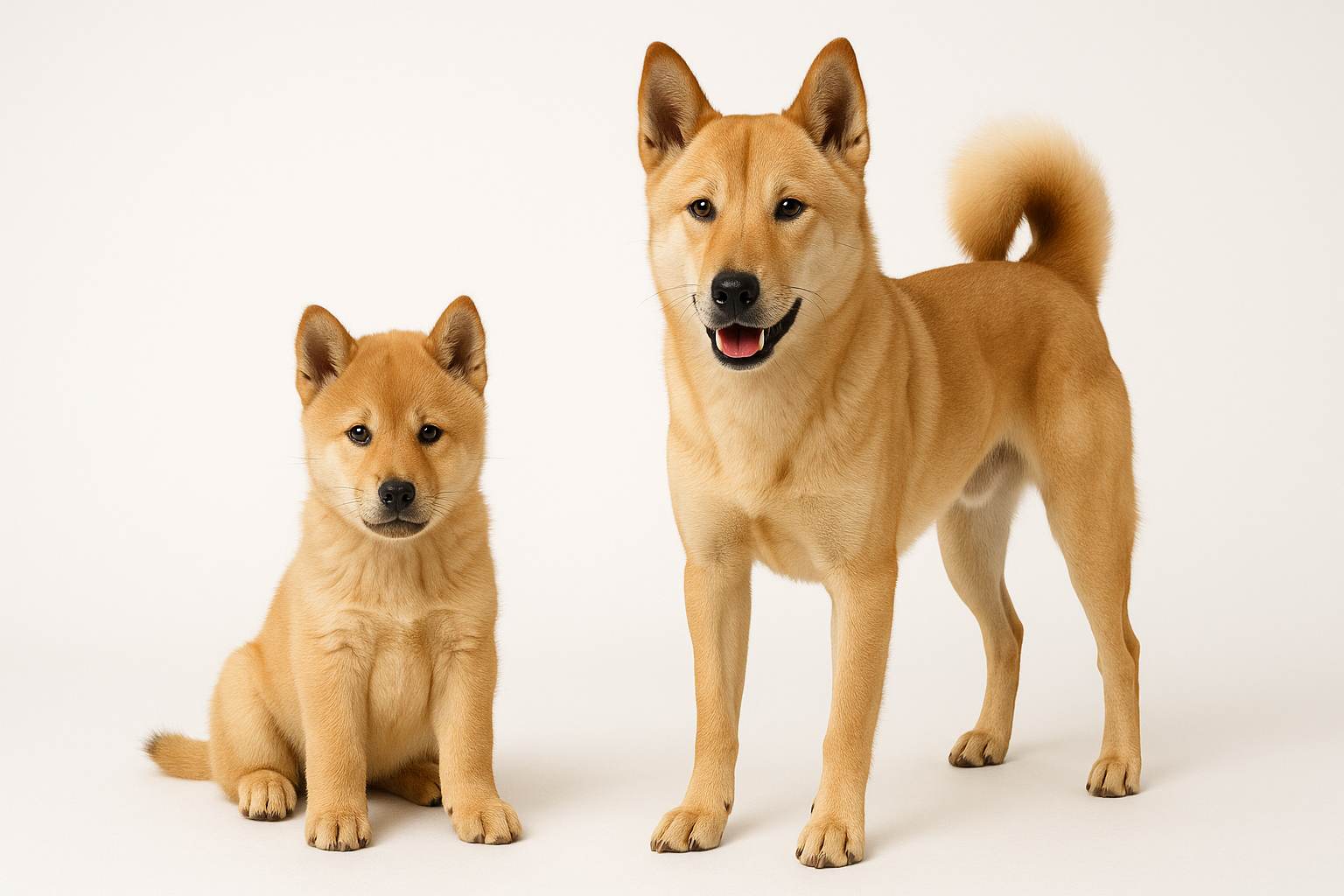 Korean Jindo puppy and adult — breed longevity visual