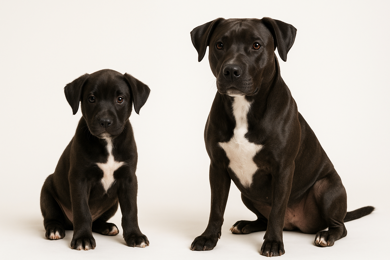 Labrabull puppy and adult — breed longevity visual
