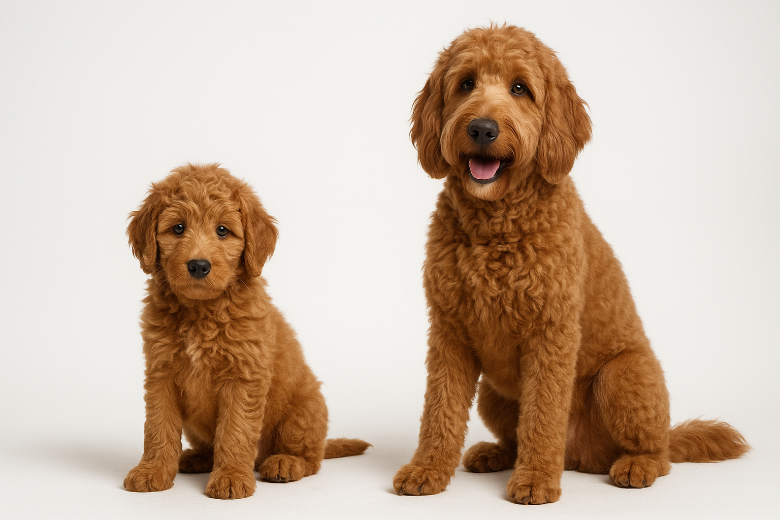 Labradoodle puppy and adult — breed longevity visual