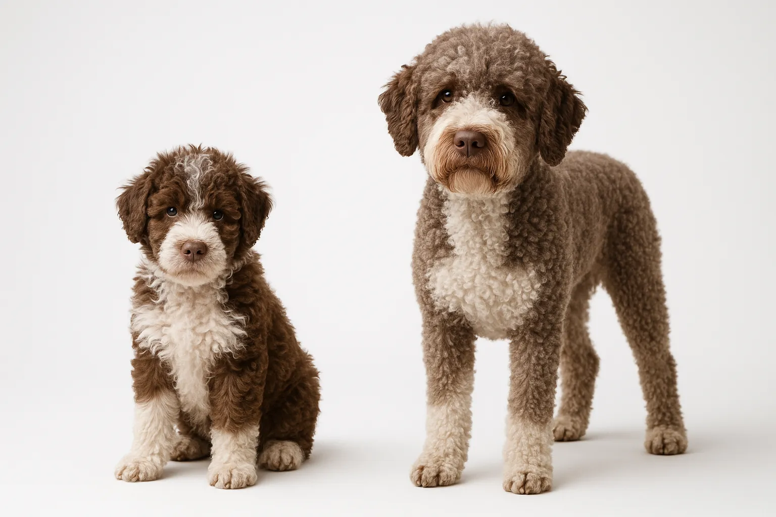 Lagotto Romagnolo puppy and adult — breed longevity visual