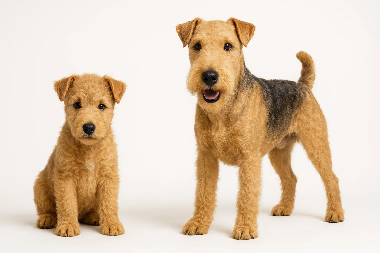 Lakeland Terrier puppy and adult — breed longevity visual