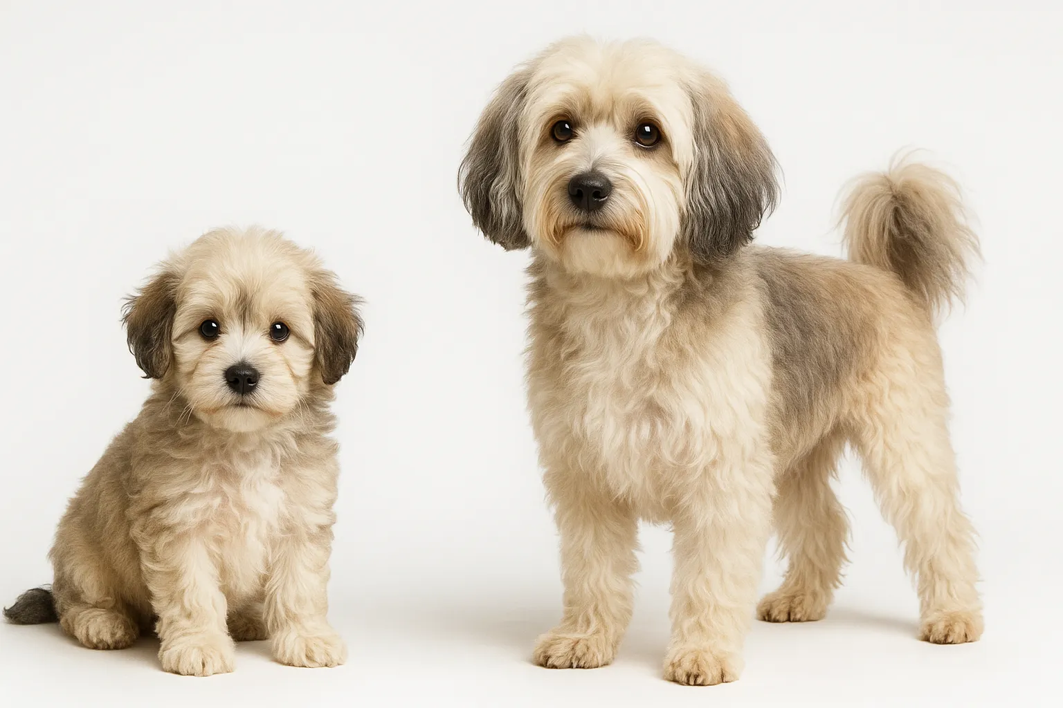 Lowchen puppy and adult — breed longevity visual