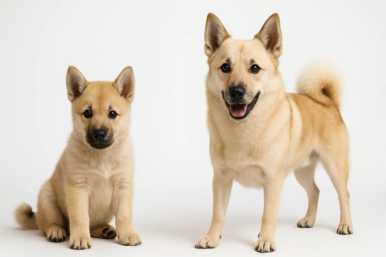 Norwegian Buhund puppy and adult — breed longevity visual