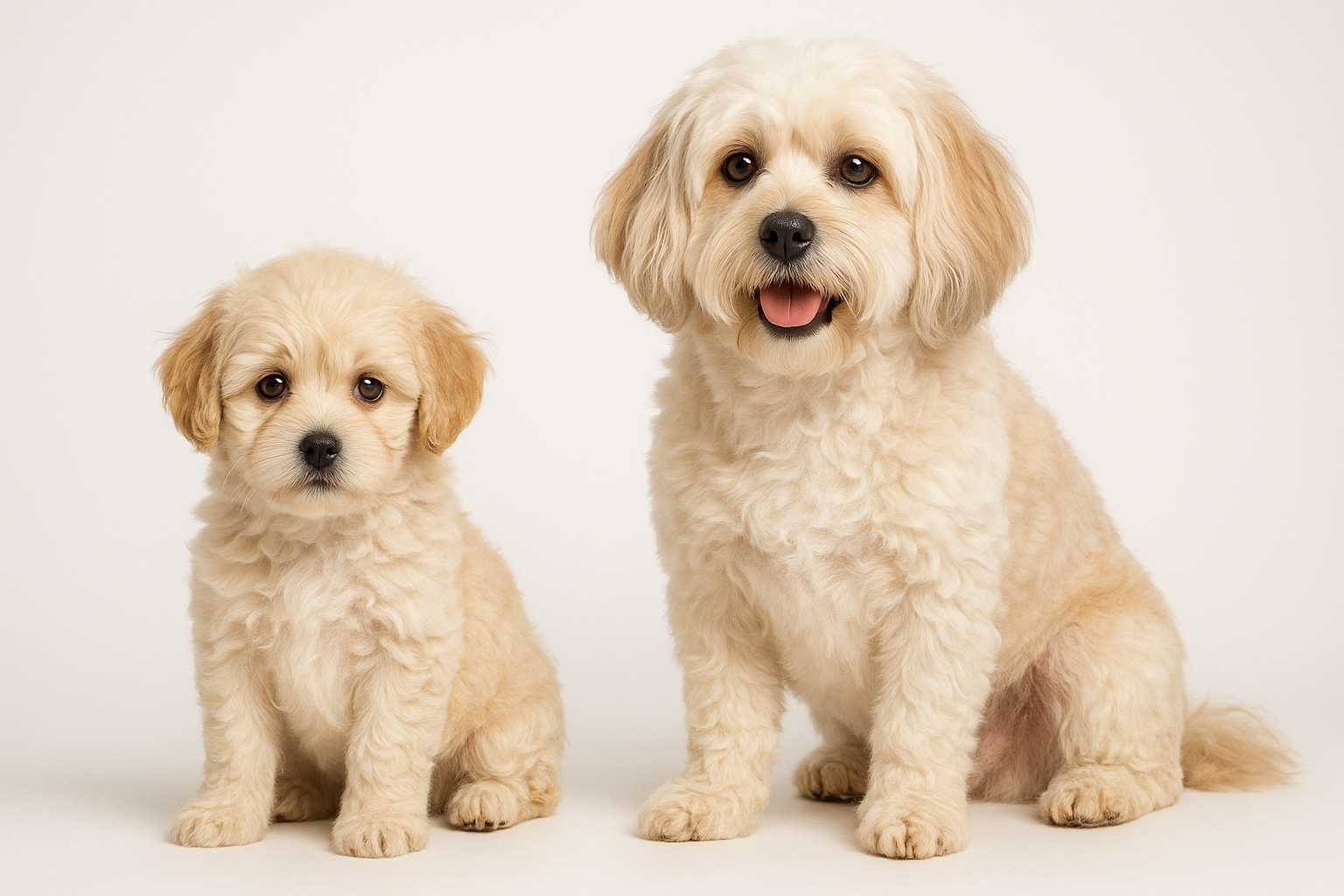 Peekapoo puppy and adult — breed longevity visual