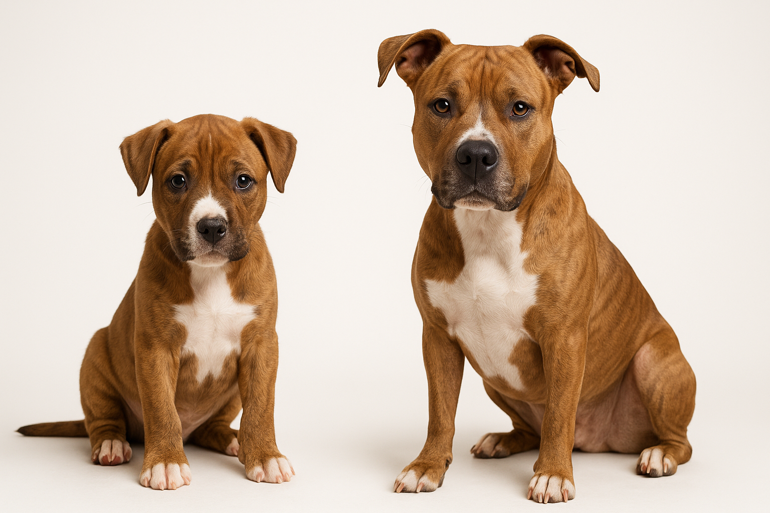 Pitbull Mix puppy and adult — breed longevity visual