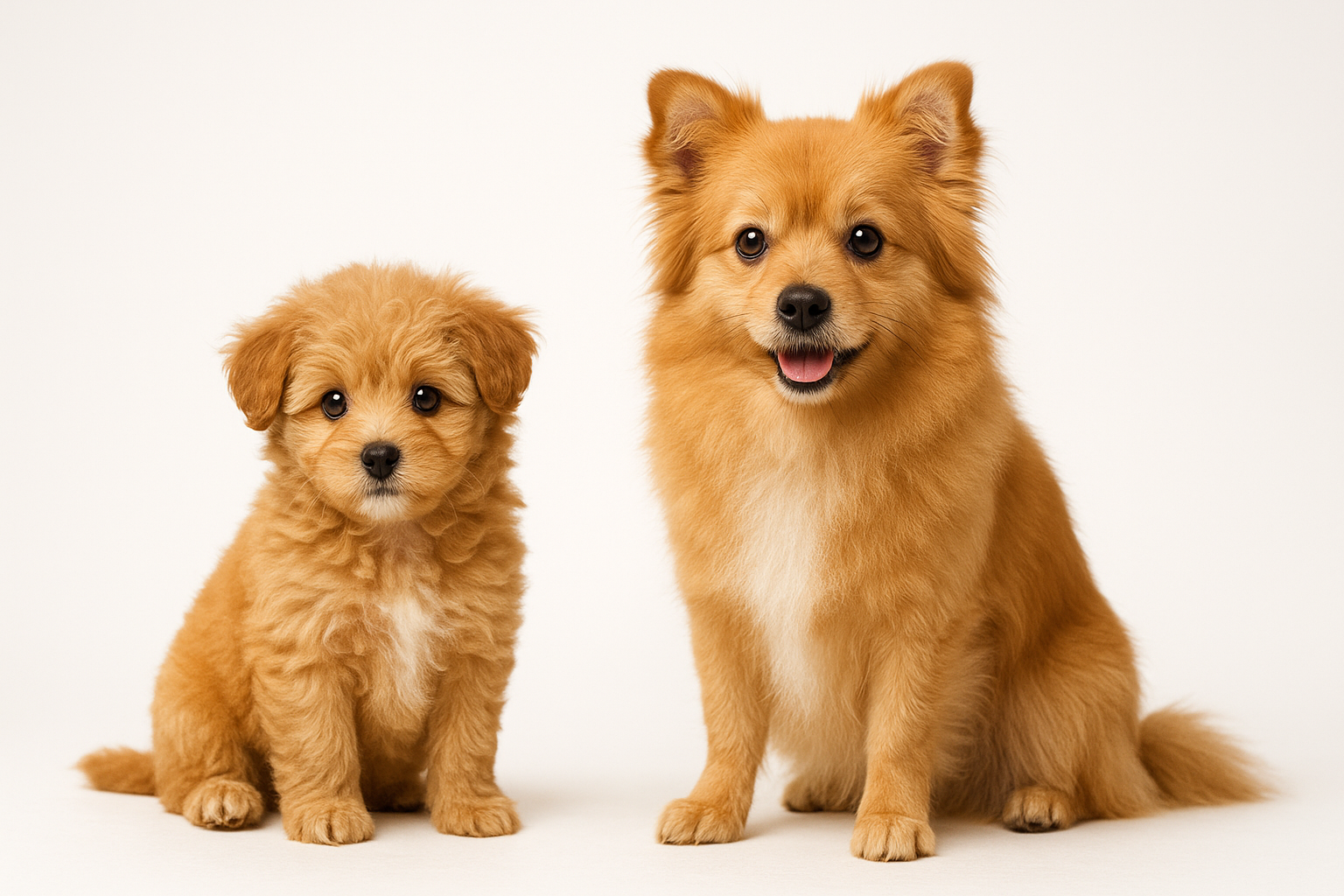 Pomapoo puppy and adult — breed longevity visual