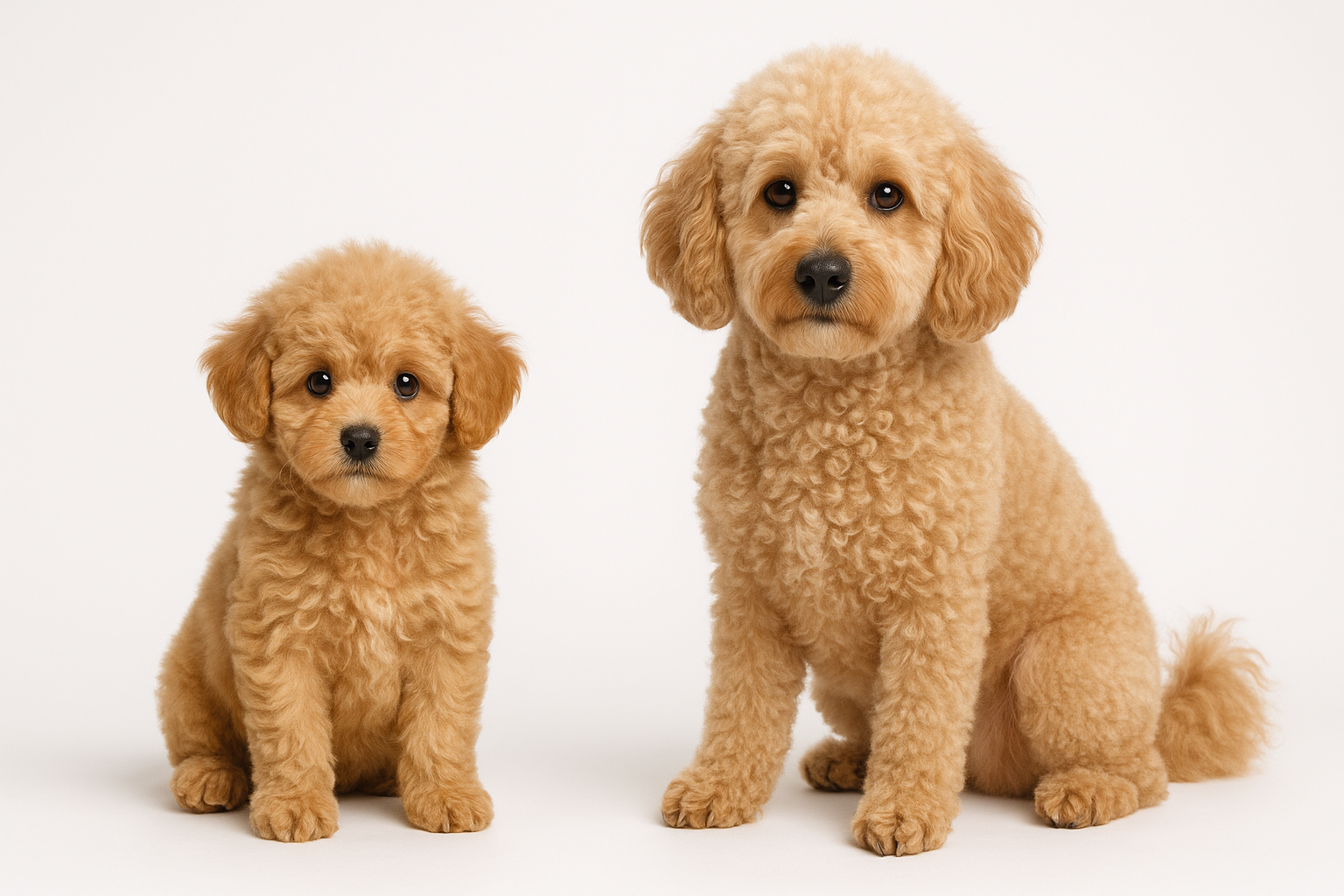 Poochon puppy and adult — breed longevity visual