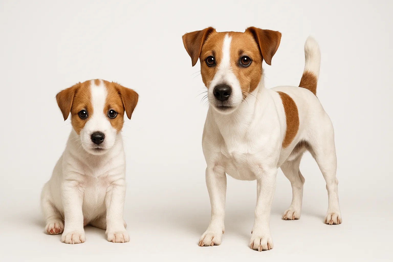 Russell Terrier puppy and adult — breed longevity visual