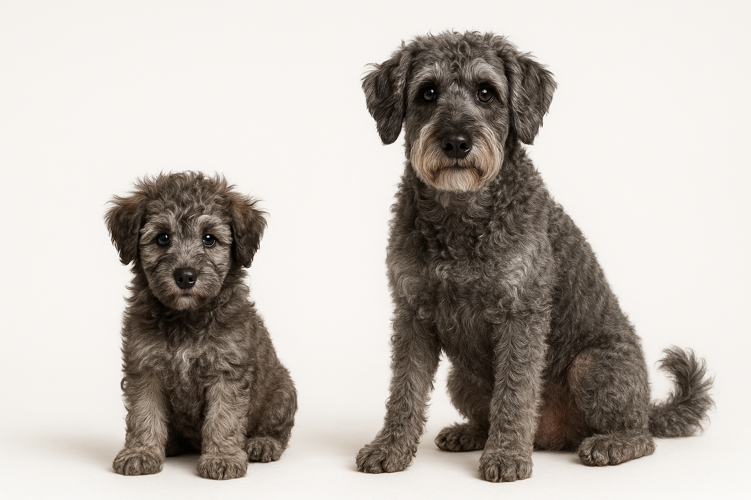 Schnoodle puppy and adult — breed longevity visual