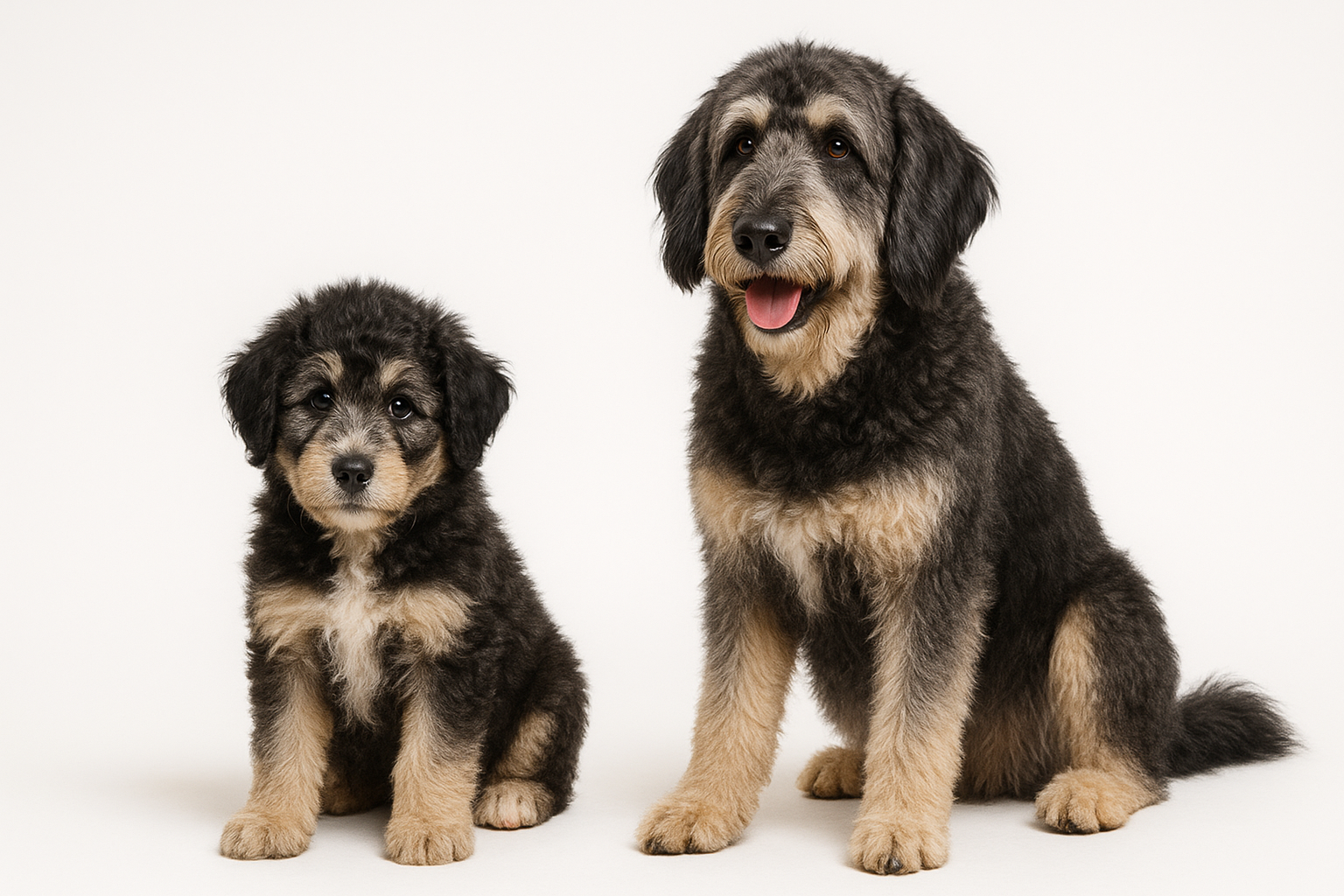 Shepadoodle puppy and adult — breed longevity visual