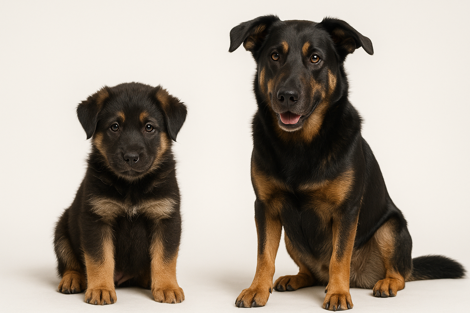 Sheprador puppy and adult — breed longevity visual
