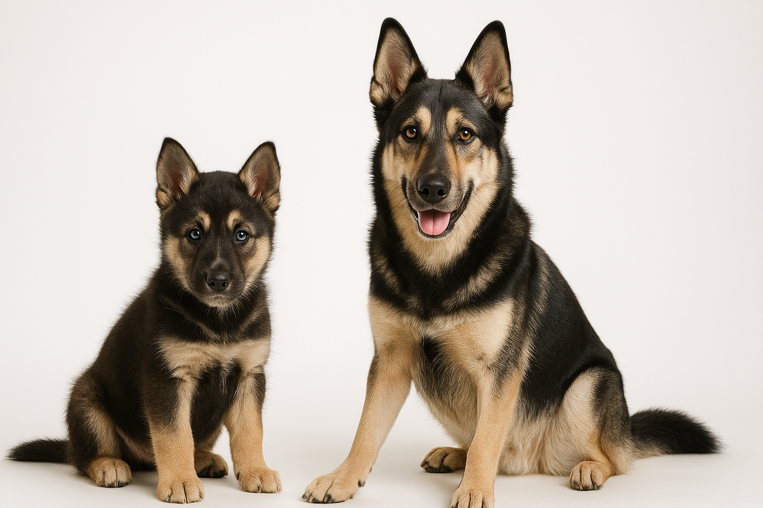 Shepsky puppy and adult — breed longevity visual