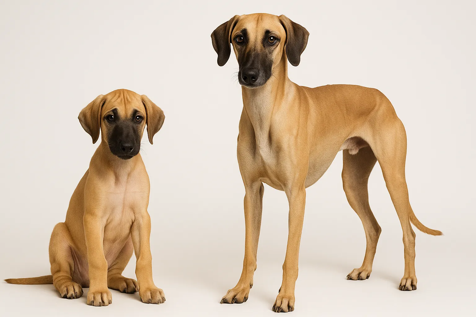 Sloughi puppy and adult — breed longevity visual