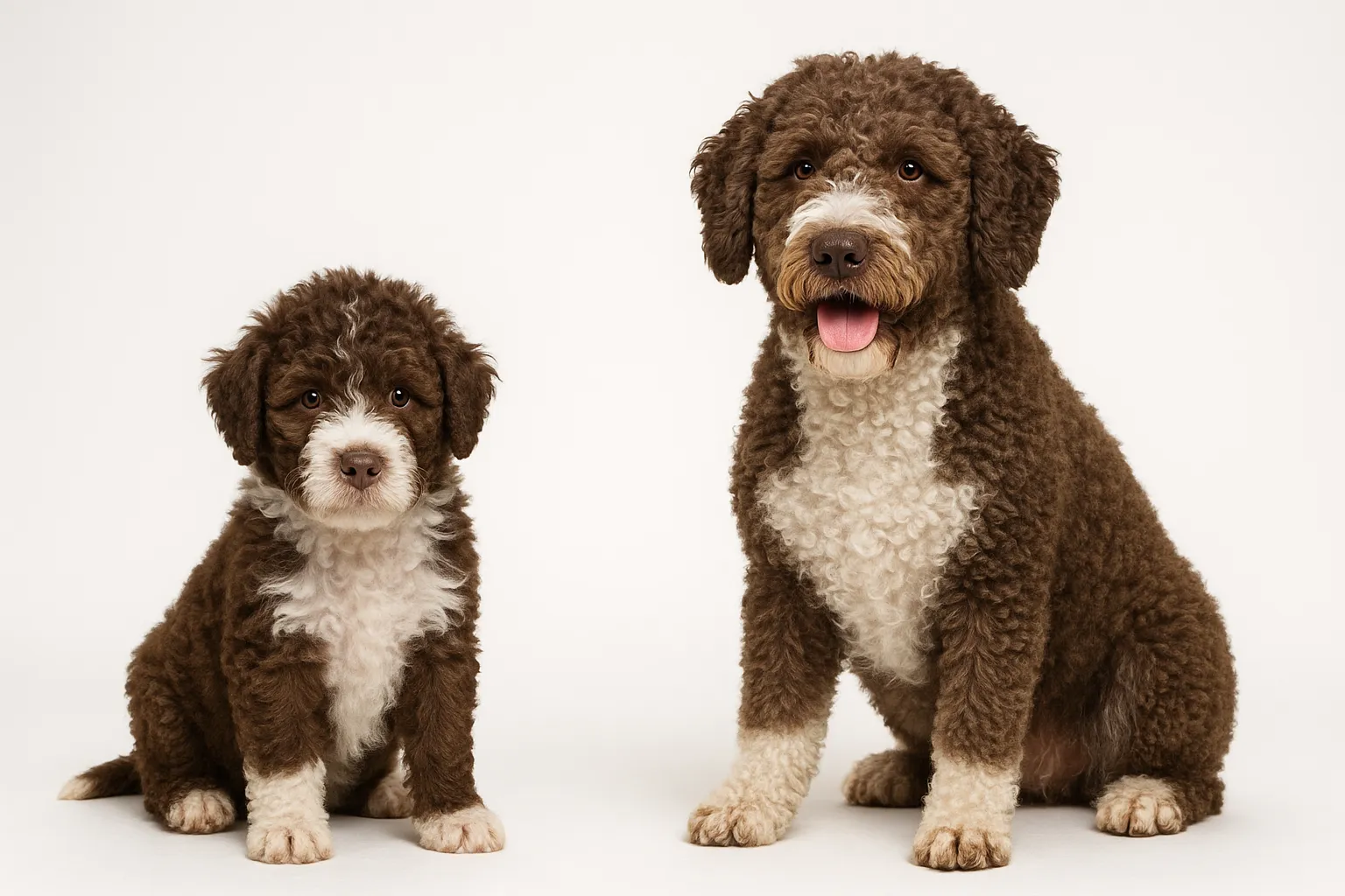 Spanish Water Dog puppy and adult — breed longevity visual