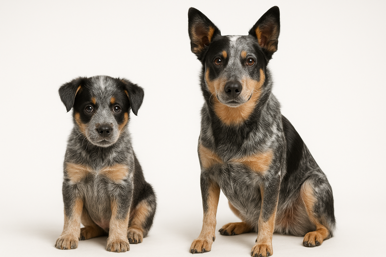 Texas Heeler puppy and adult — breed longevity visual