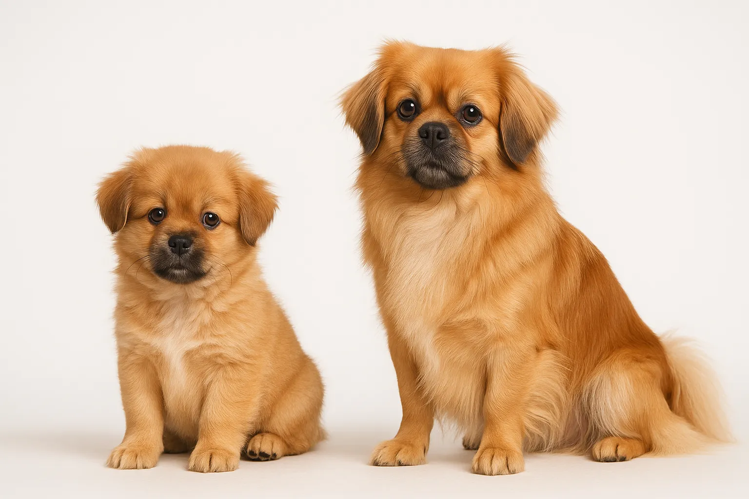 Tibetan Spaniel puppy and adult — breed longevity visual