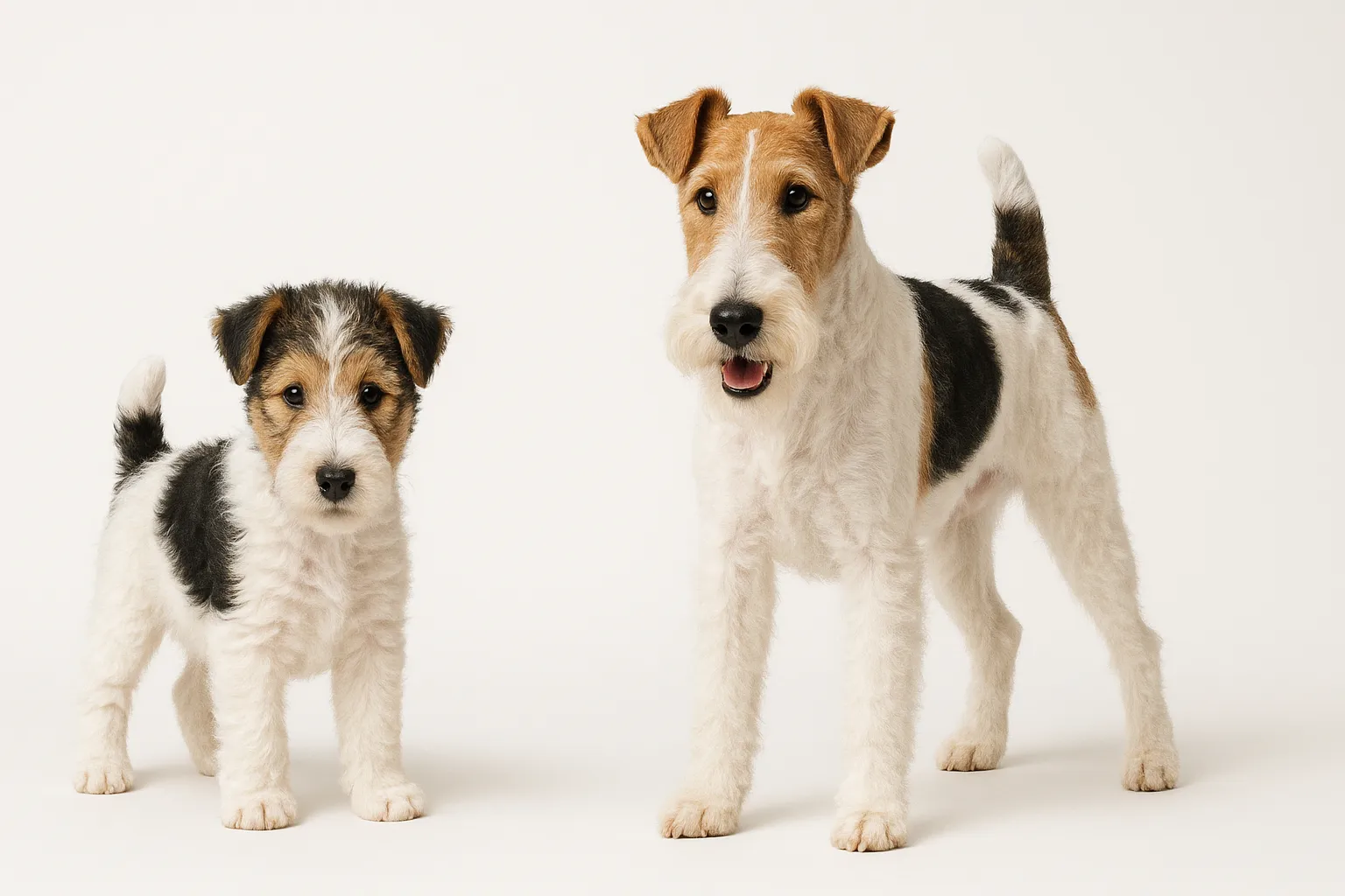 Wire Fox Terrier puppy and adult — breed longevity visual