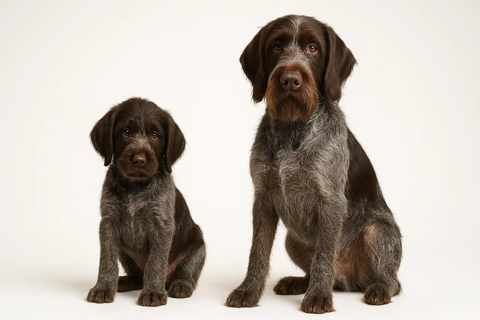 Wirehaired Pointing Griffon puppy and adult — breed longevity visual