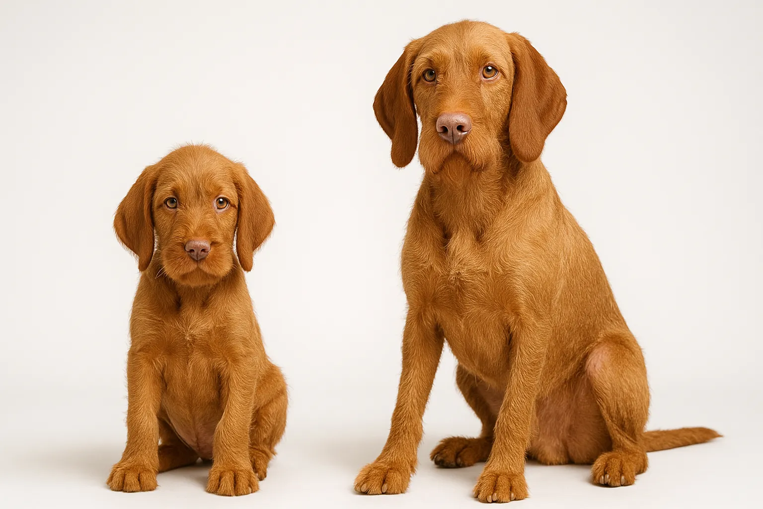Wirehaired Vizsla puppy and adult — breed longevity visual