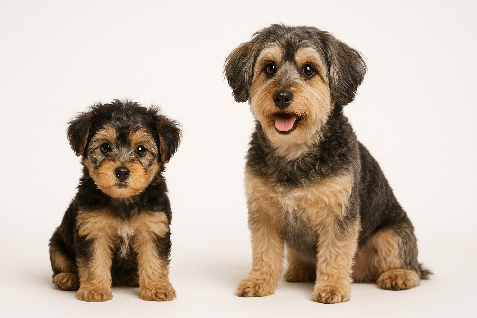 Yorkipoo puppy and adult — breed longevity visual